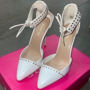 White Studded Pumps